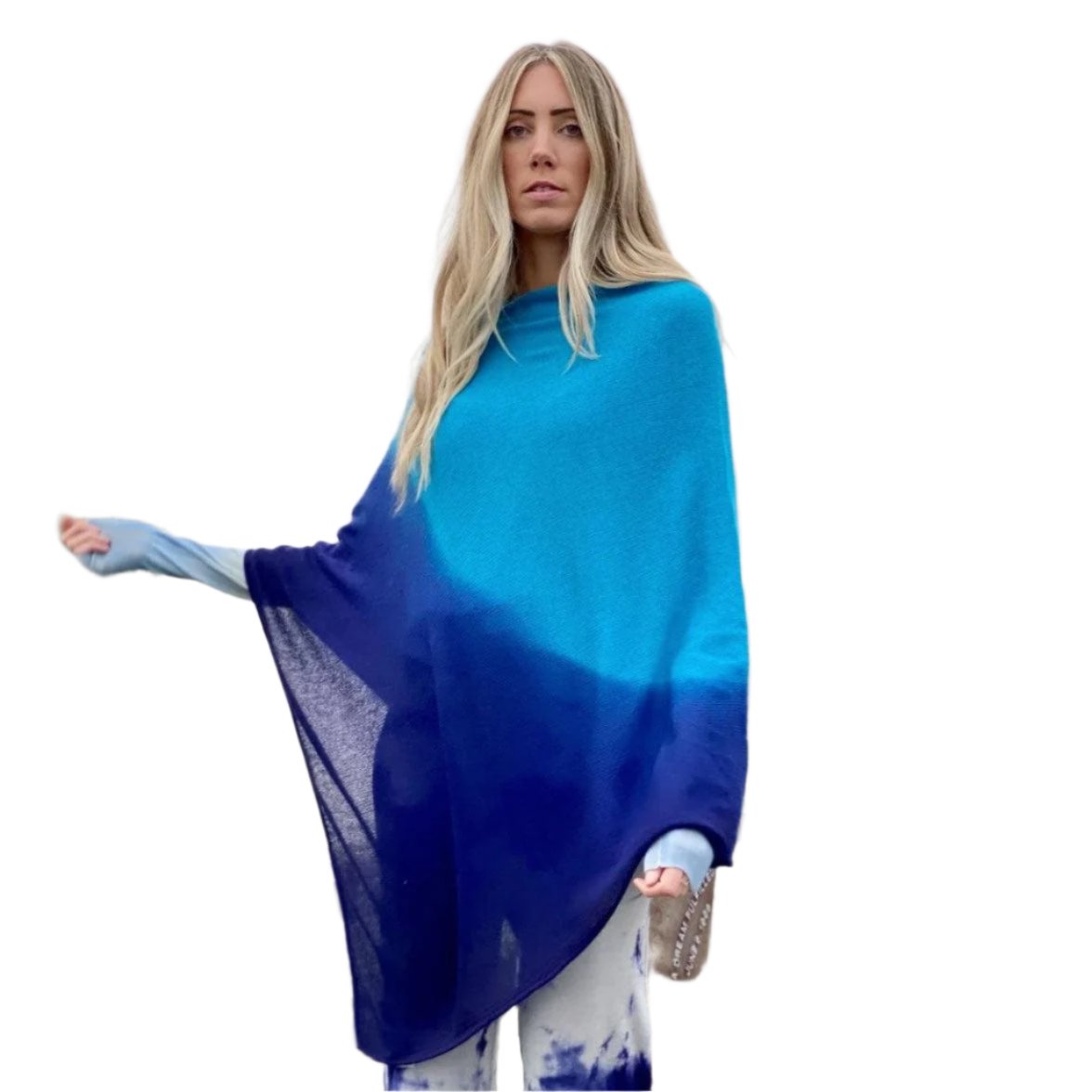 OMBRE DYE CASHMERE PONCHO