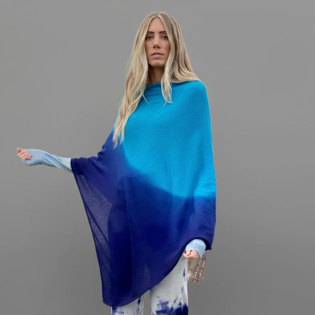 OMBRE DYE CASHMERE PONCHO