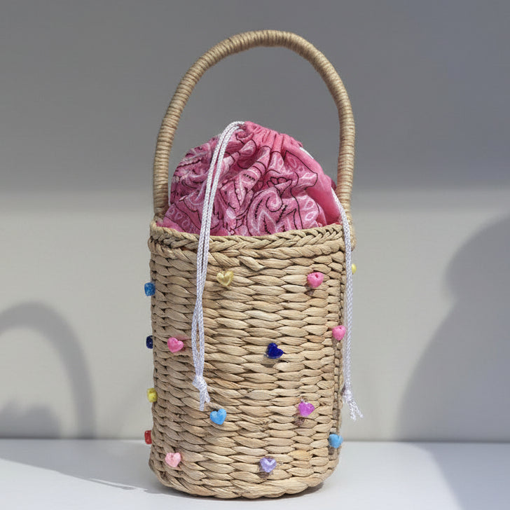BANDANA HEARTS BUCKET BAG