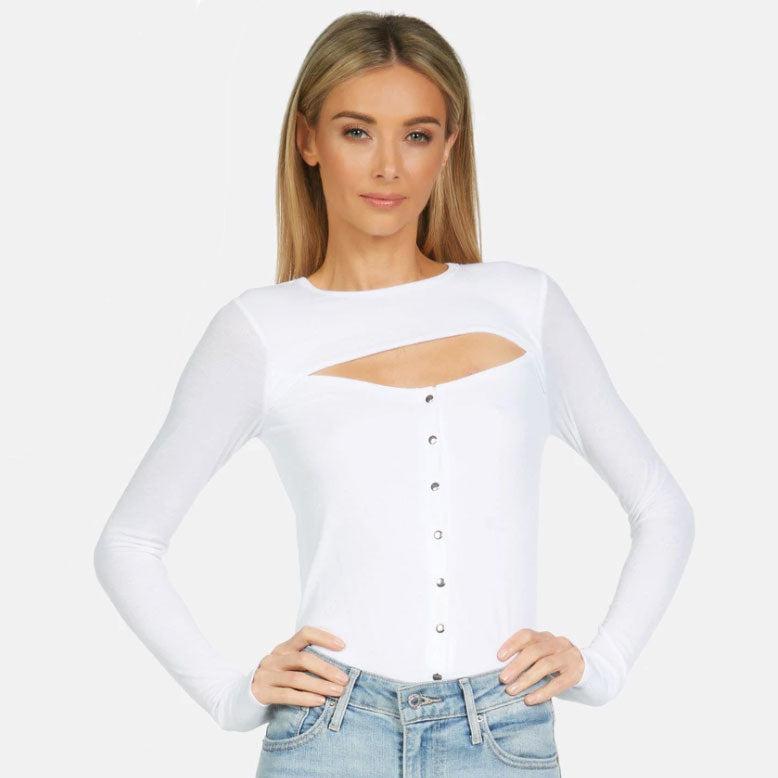 MANOLO TOP WITH SNAPS WHITE