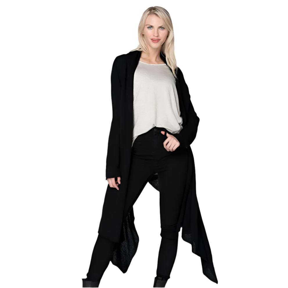 CASHMERE FOUR WAY WRAP IN BLACK