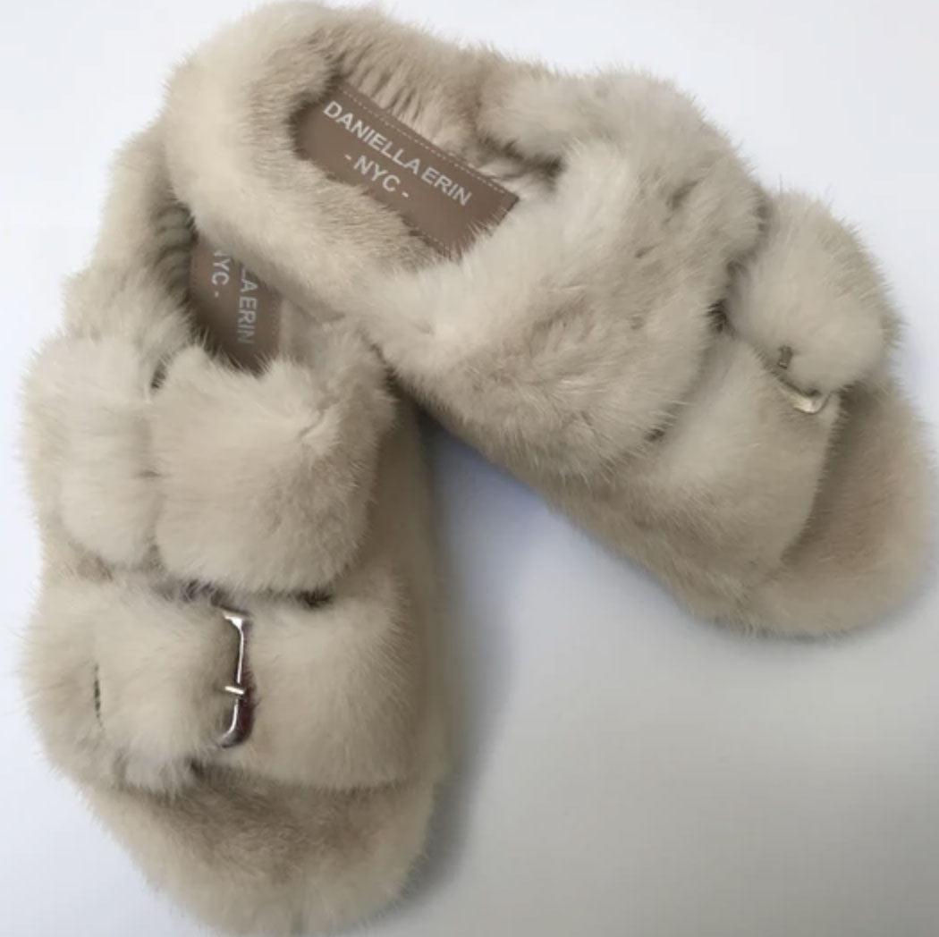MINK SLIDES IVORY