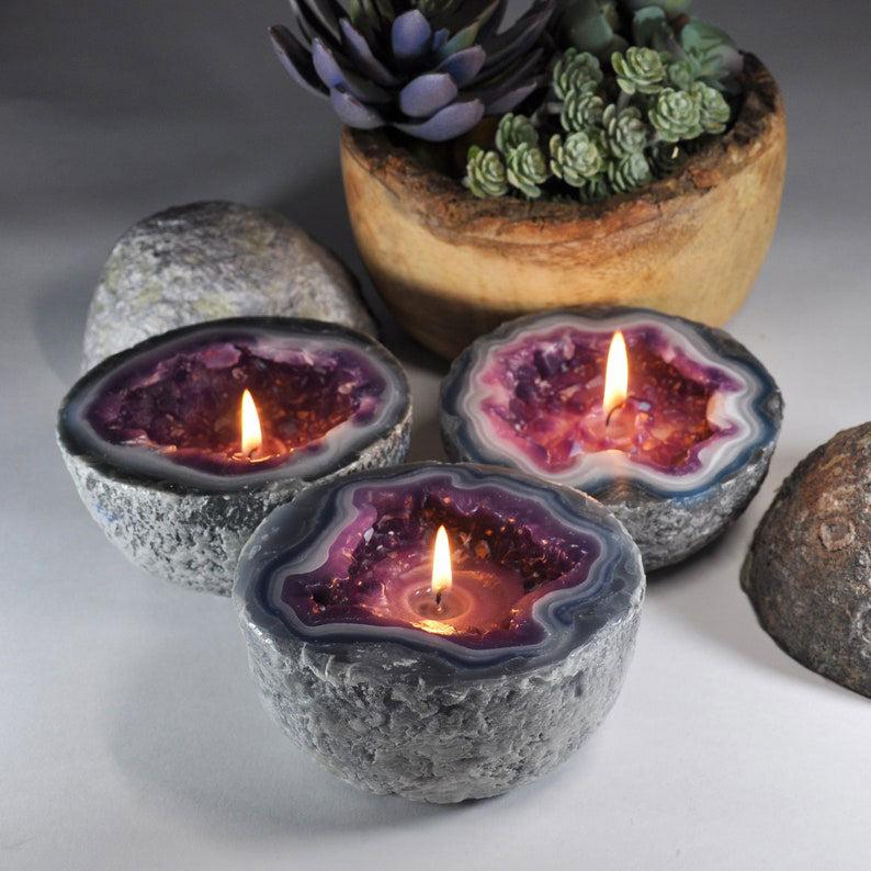 CRYSTAL GEODE AMETHYST CANDLE