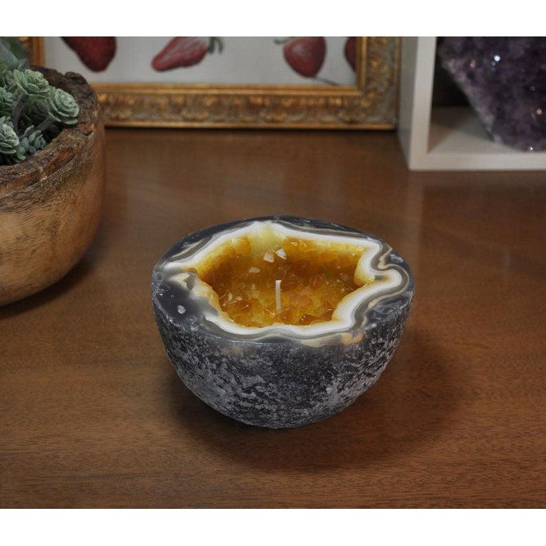 CRYSTAL GEODE CITRINE CANDLE