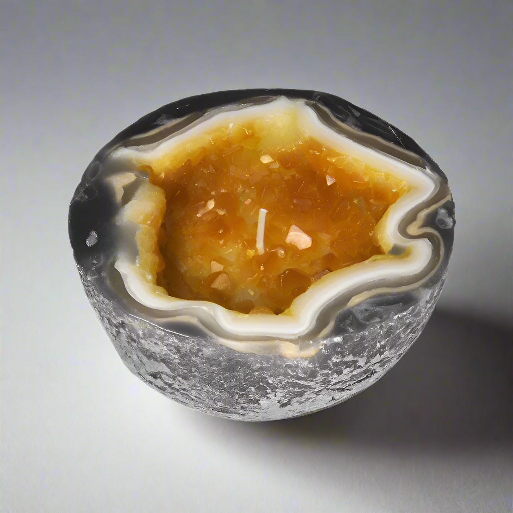 CRYSTAL GEODE CITRINE CANDLE