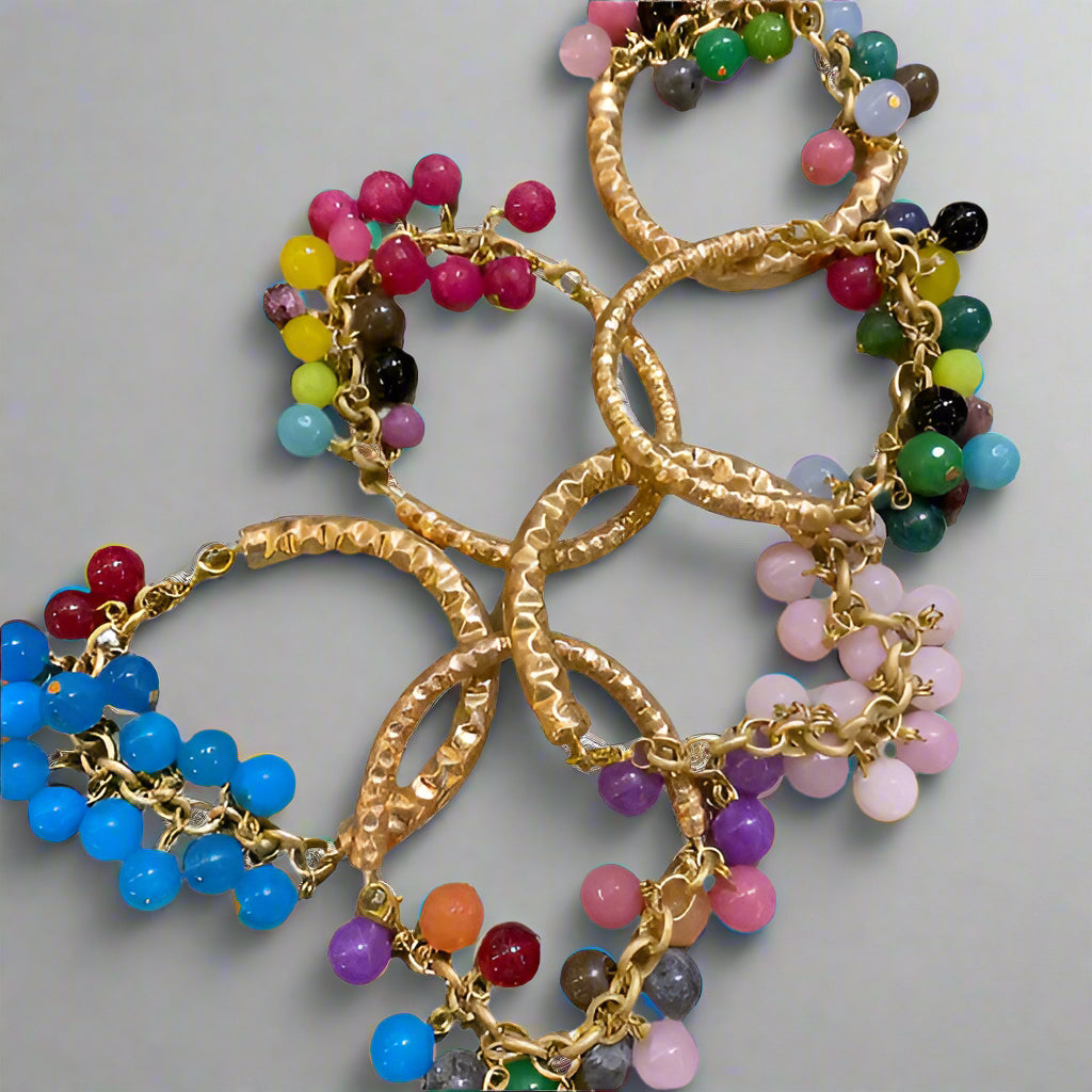 BRASS W ASST QTZ BRACELET