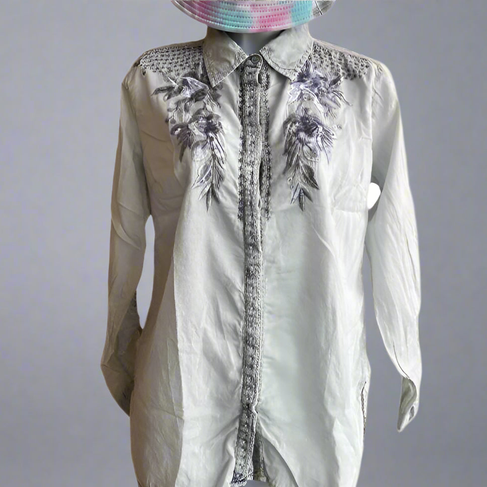BLUE VINTAGE EMBROIDERED SHIRT