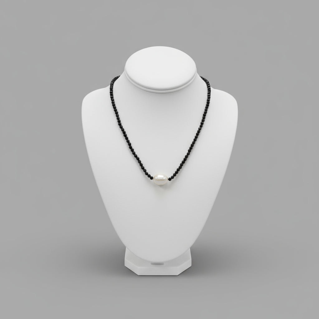 BLACK ONYX PEARL NECKLACE