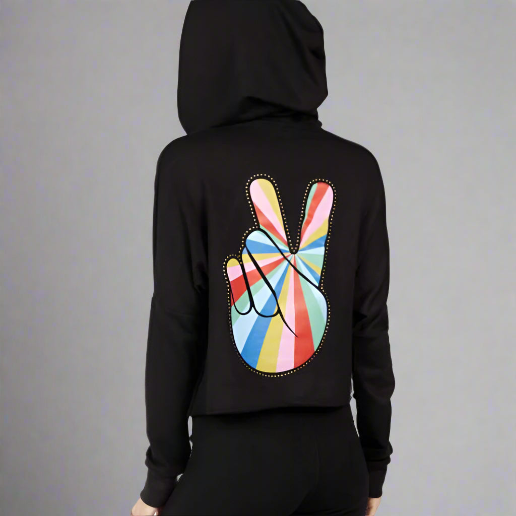 AMINA STRIPE PEACE HOODIE