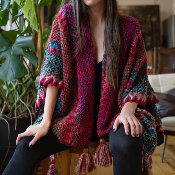 Fringed Knit Kimono