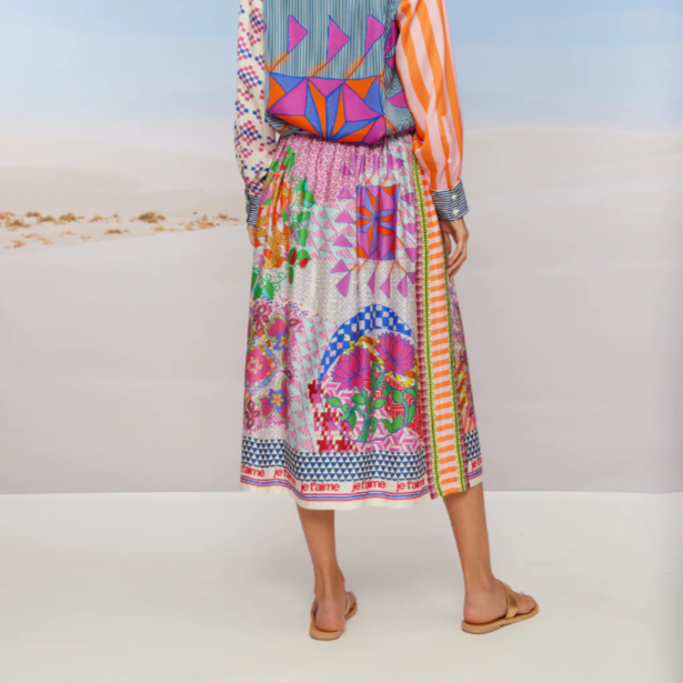 ELIZABETH RANGOLI MIDI SKIRT