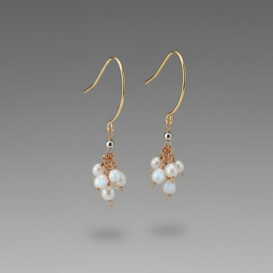 14K RICE PEARL EARRINGS