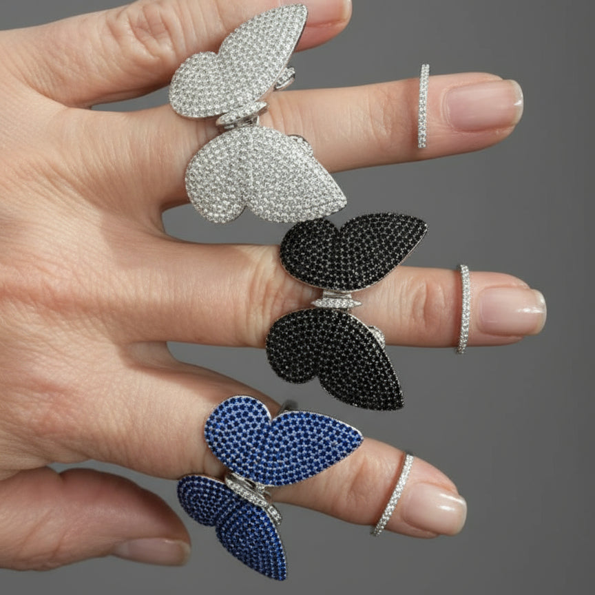 BUTTERFLY SWAROVSKY RING