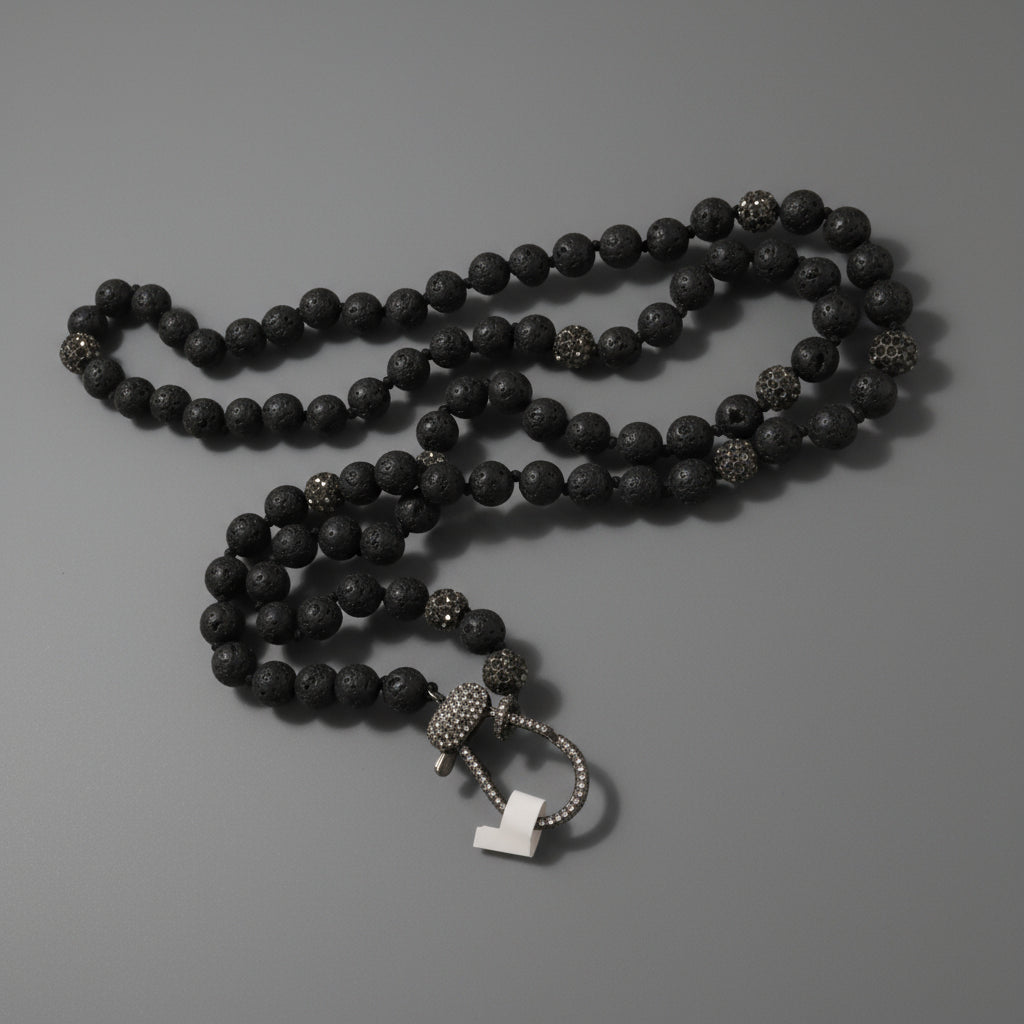 BLACK LAVA NECKLACE