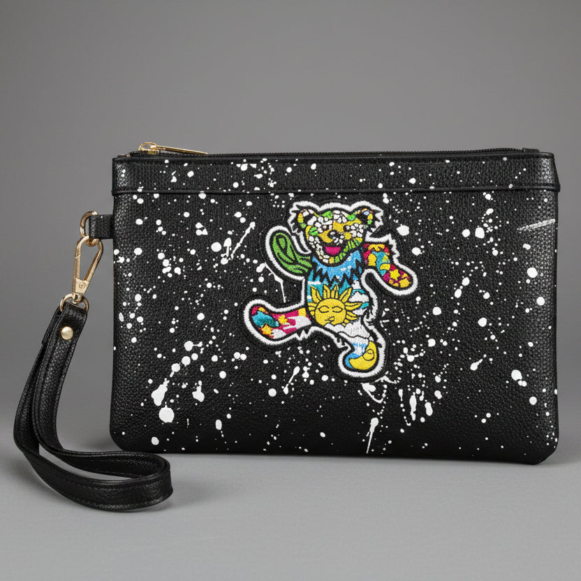 BLACK SAILOR POUCH WITH DANCING BEAR