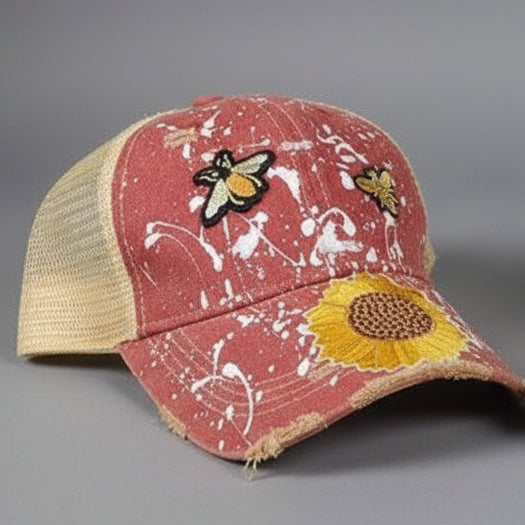 DISTRESSED BALL CAPS WITH ASST PATCHES