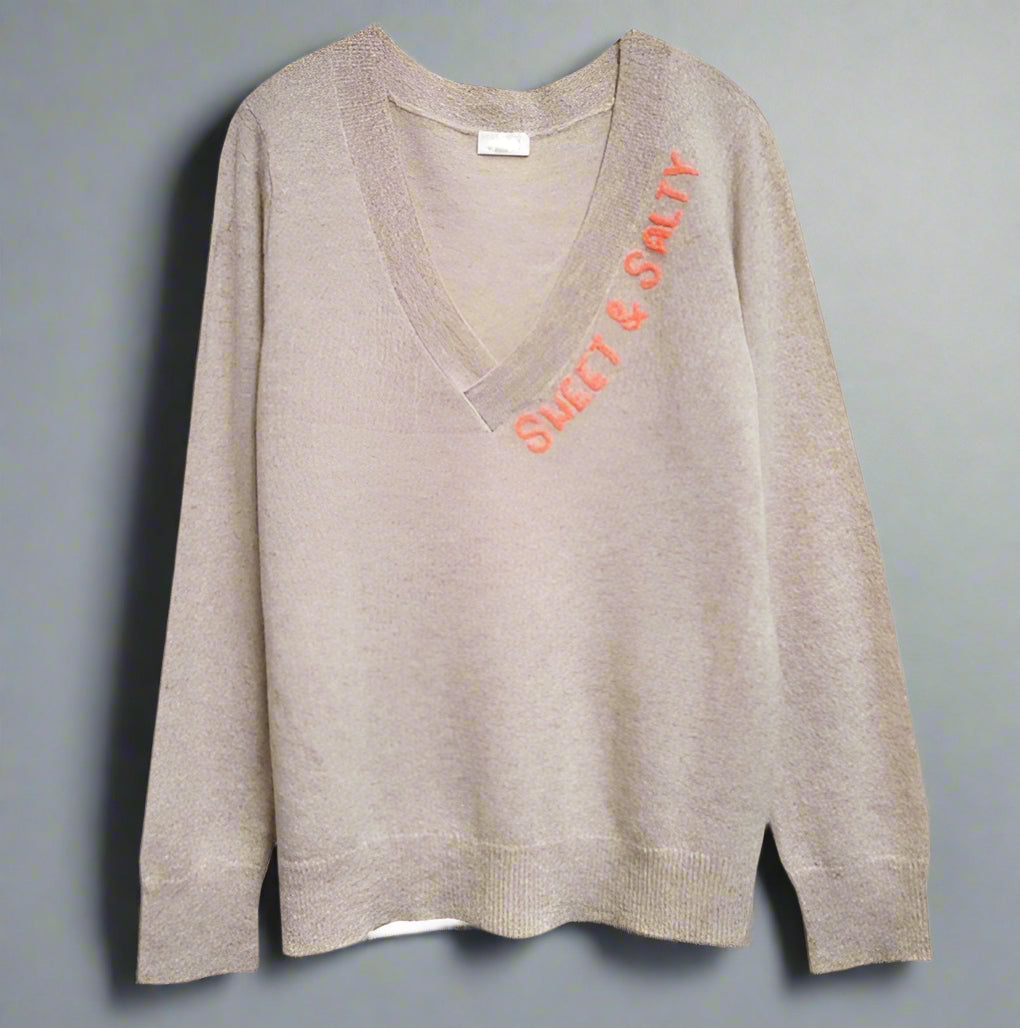 CASHMERE SWEET&SALTY V-NECK SWEATER
