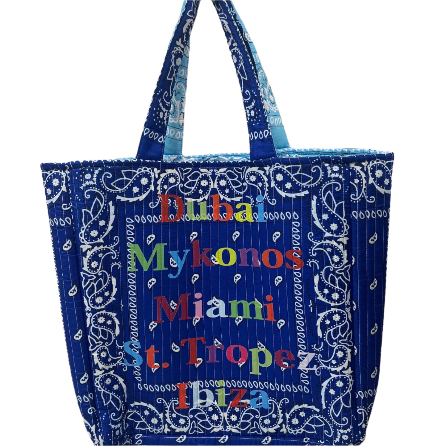 DOUBLE SIDED BANDANA BEACH BAG