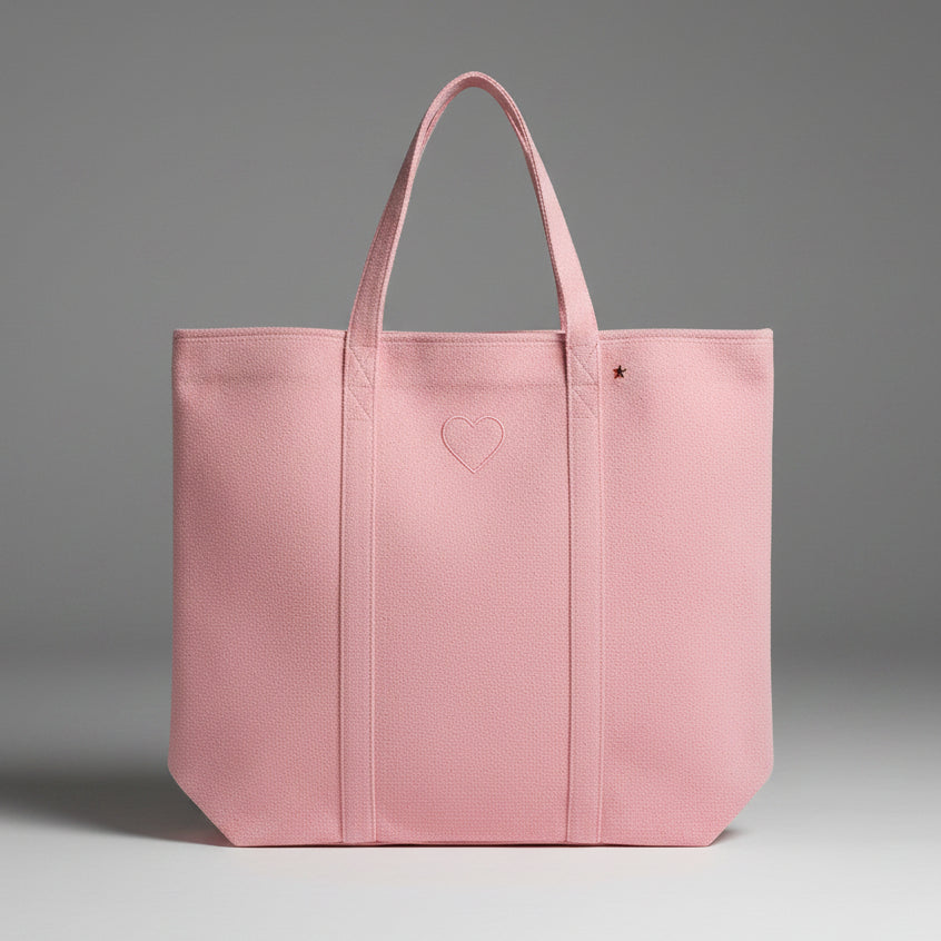 PINK TERRY TOTE W/ HEART
