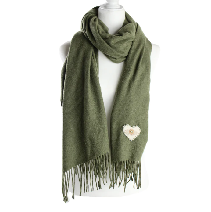 OLIVE GREEN PASHMINA