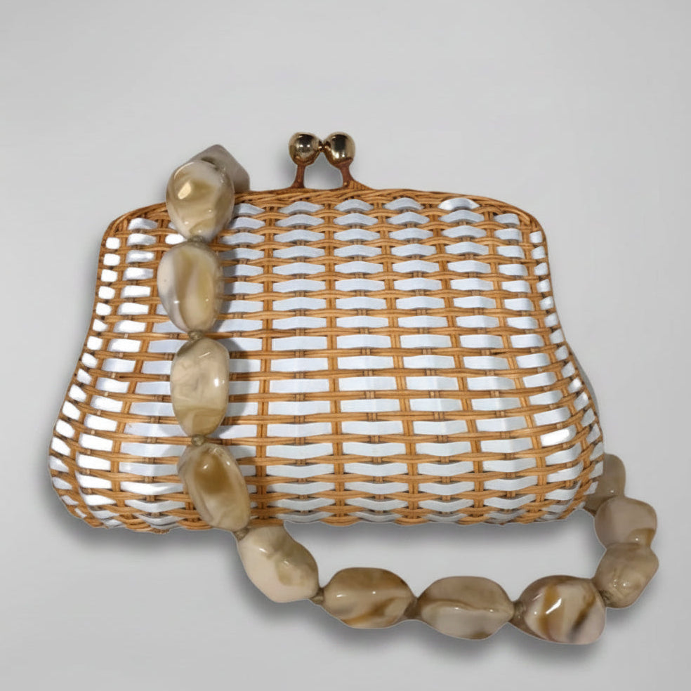 BLAIR WOVEN WICKER CLUTCH
