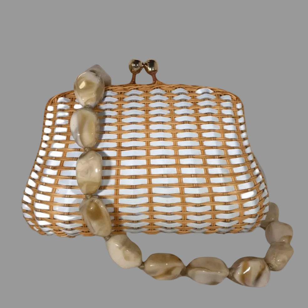 BLAIR WOVEN WICKER CLUTCH