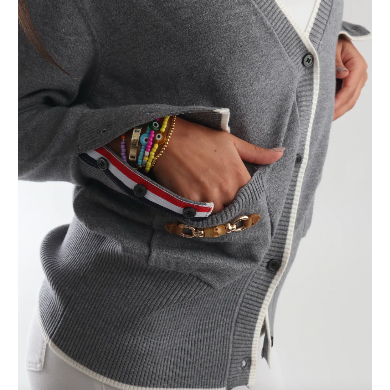 POPPY CARDIGAN WITH BAMBOO ACCENT