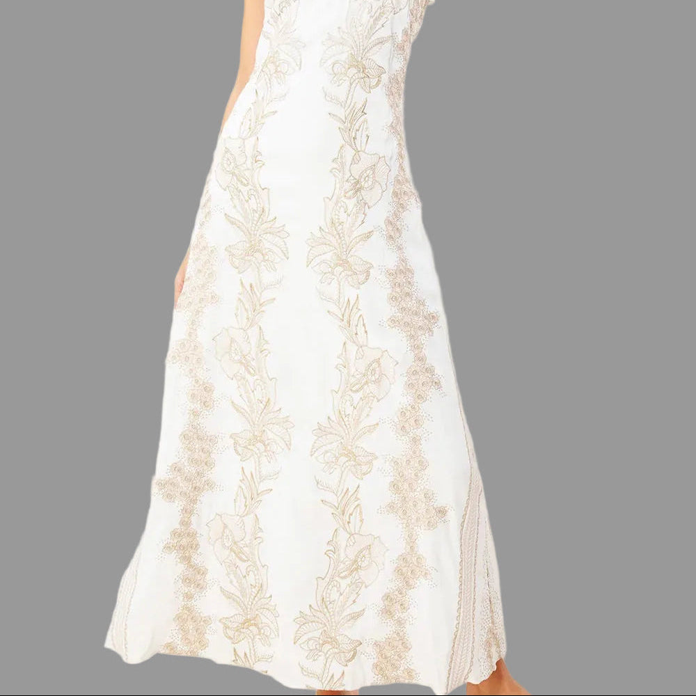 GOLD SLEEVELESS MAXI DRESS