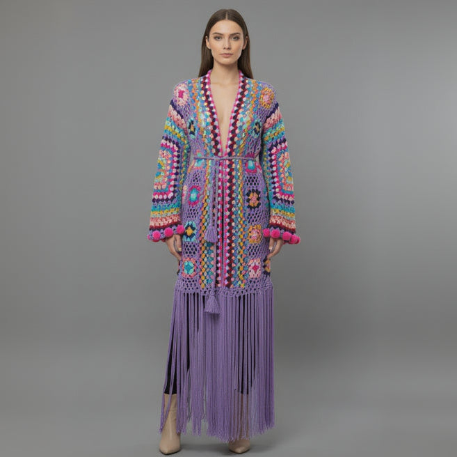 CARDIGAN WITH LONG FRINGE