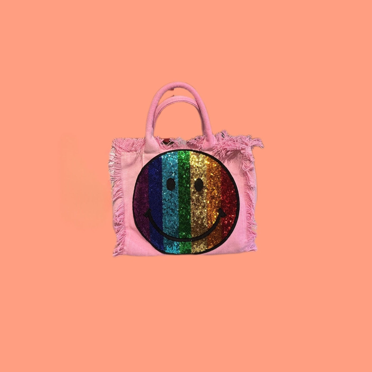 FUXIA SEQUIN SMILE TOTE BAG