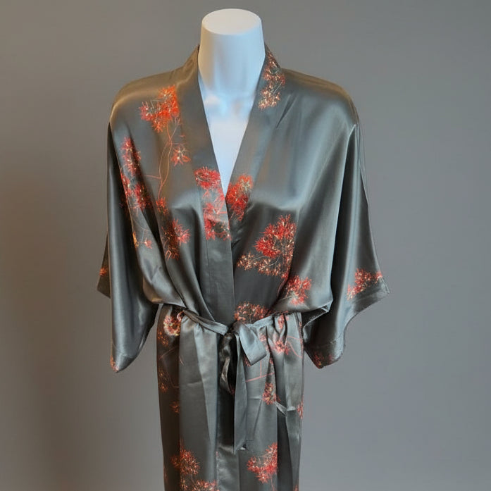SILK KIMONO PRINTED BEAMING LAVA