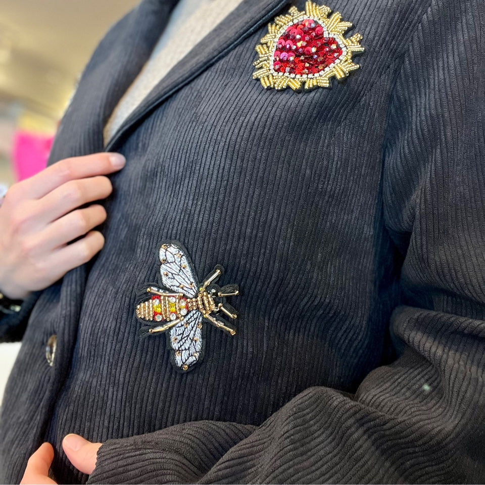 CORDUROY BLAZER WITH HEARTS