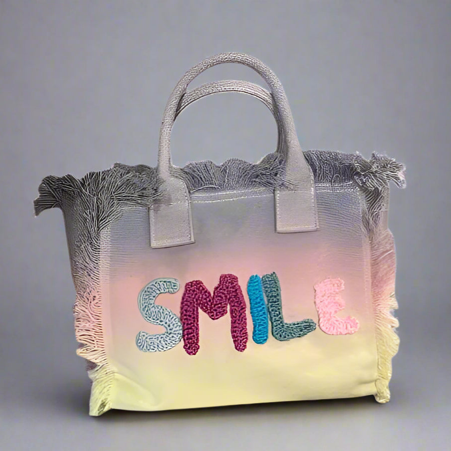 ARCOBALEN CROCHET 'SMILE' CANVAS BAG