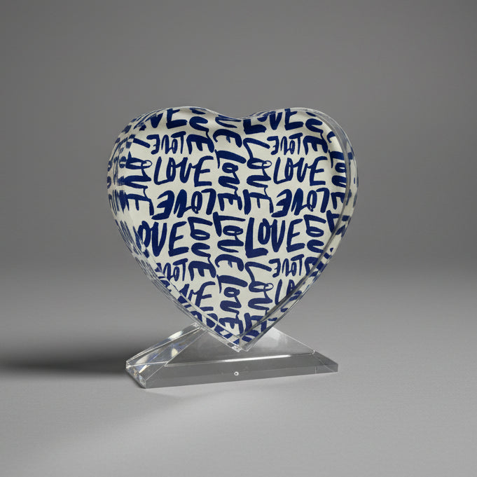 CRYSTAL BLUE HEART DECOR