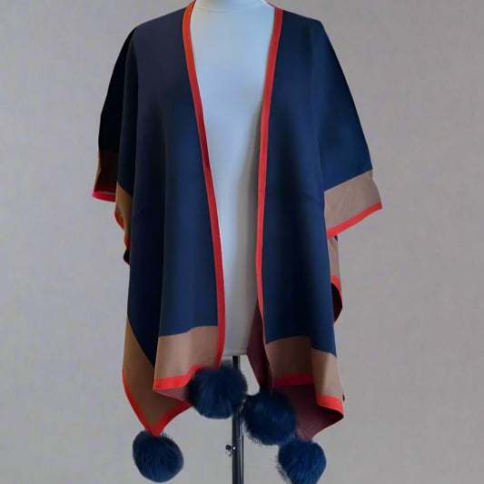 NAVY 3 TONE CAPE