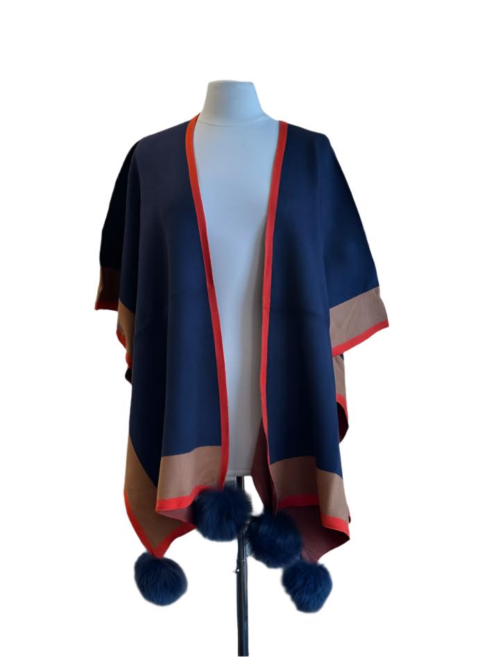 NAVY 3 TONE CAPE