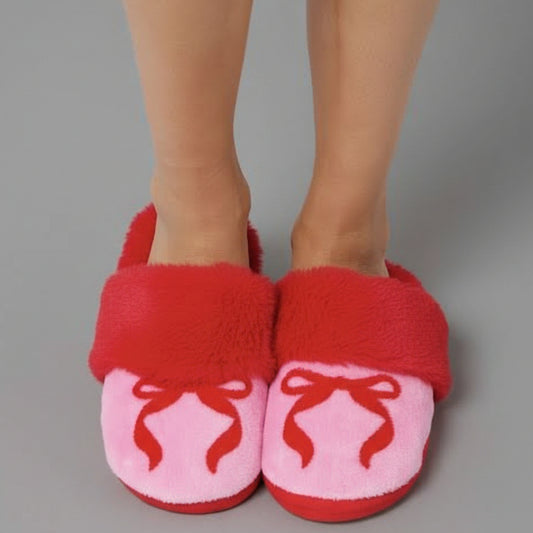 PINK BOW SLIPPERS
