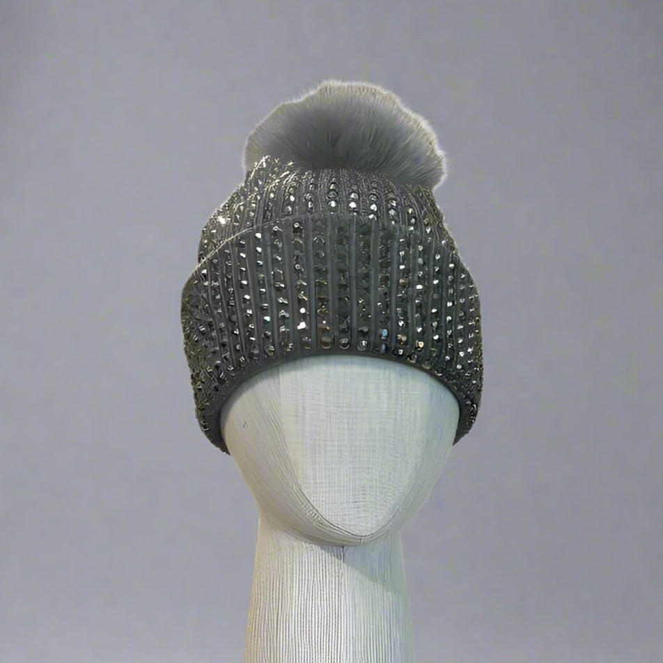 KNIT CRYSTAL BEANIE