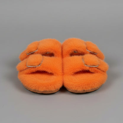 FAUX MINK SANDALS