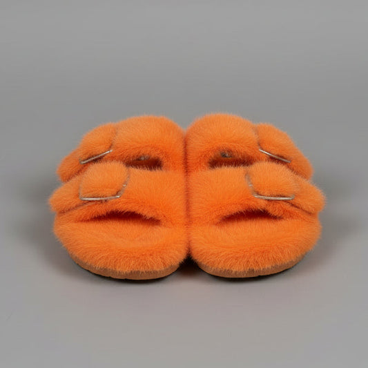 FAUX MINK SANDALS