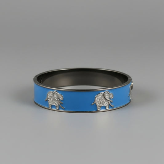 ENAMEL ELEPHANT BANGLE BRACELET