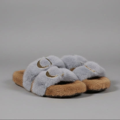 FAUX MINK SANDALS