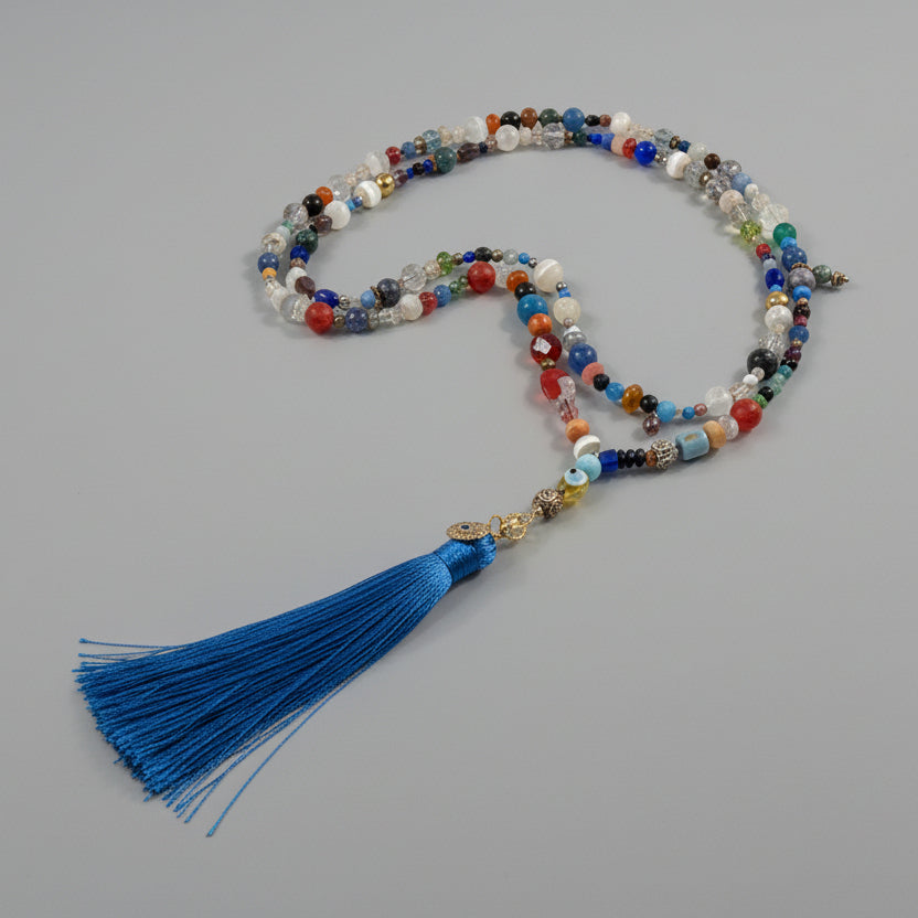 MULTI GEM STONE AGATE NECKLACE