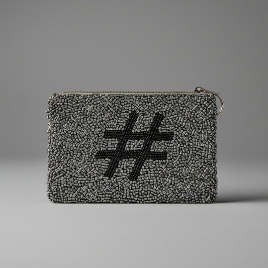 SEQUIN HASHTAG COIN PURSE
