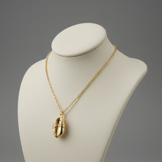 GOLD AND WHITE SHELL NECKLACE