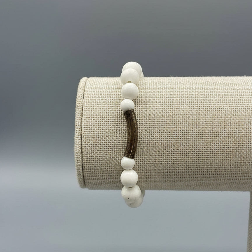 WHITE CRYSTAL AGATE BRACELET