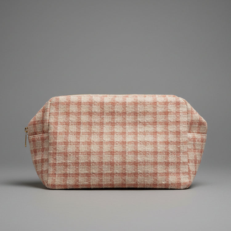 LARGE PINK TWEED POUCH