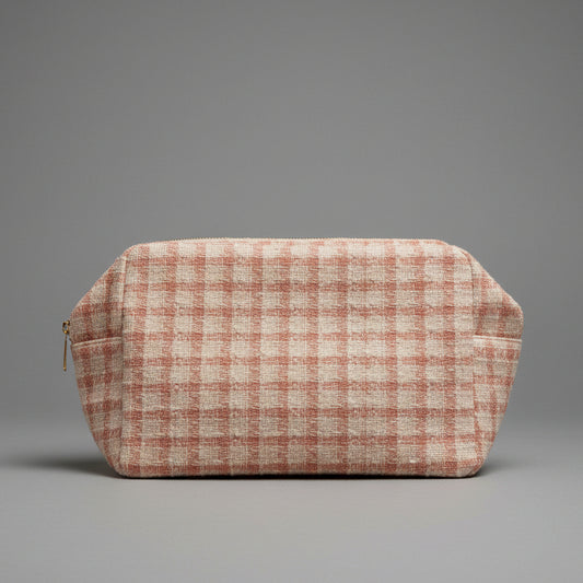 LARGE PINK TWEED POUCH