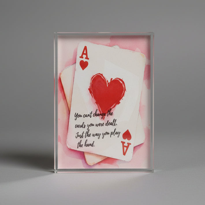 ACE OF HEARTS CRYSTAL BLOCK