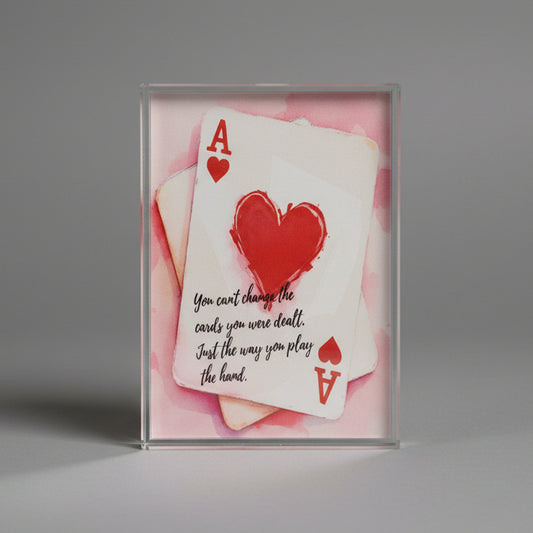 ACE OF HEARTS CRYSTAL BLOCK